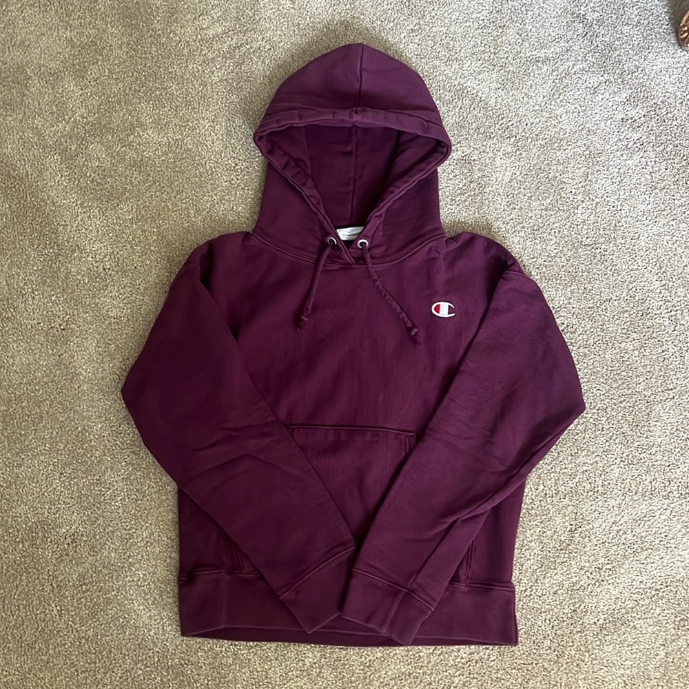 Champion Reverse Weave Hoodie Deep Plum, Size S